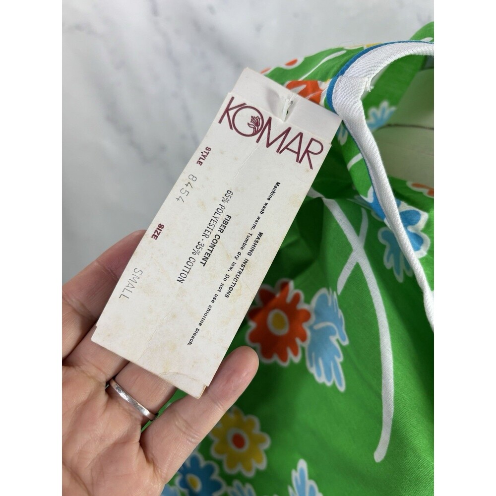 Vtg 60s Flower Power Patio House Dress Loungewear Psychedelic Hippy NWT MCM 70s - Picture 9 of 16